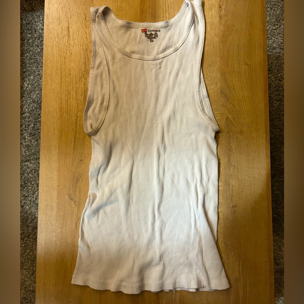 HANES Plain Classic White Tank Top